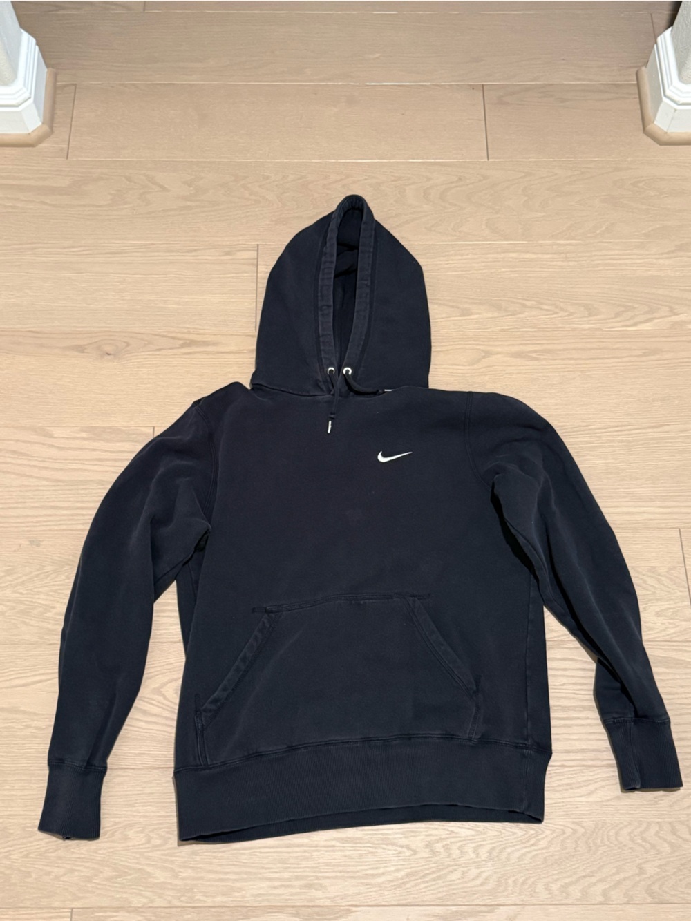 Vintage Nike Black Hoodie with White Swoosh